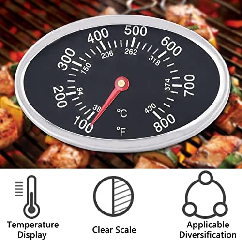 GasSaf Lid Thermometer Temperature Gauge Replacement for Nexgrill, Grill master 720-0697, Charmglow 720-0234, Aussie, Brinkman, Members Mark and Other Gas Grill, Oval Stainless Steel Heat Indicator - Image 4