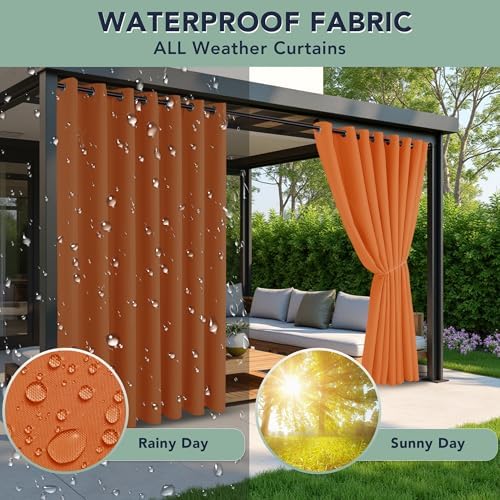 Patio Curtains Outdoor Waterproof, 6-Panels, Privacy Drapes - Image 2