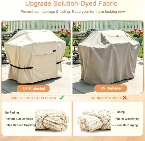 NettyPro Grill Cover for Outdoor Grill 70 inch Waterproof Heavy Duty Gas BBQ Grill Cover for Outside Weber, Char-Broil, Brinkmann, Jenn Air, Nexgrill 3-5 Burners Barbecue, Beige - Image 4