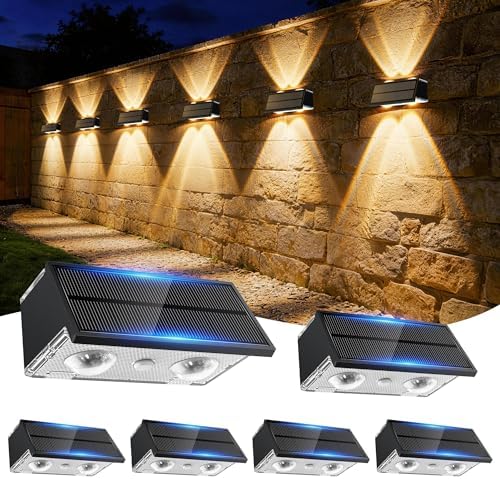 Solar Fence Lights Outdoor, 6 Pack Fence Solar Lights Waterproof by Unknown