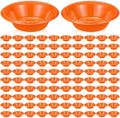 100 Pack 16oz Orange Disposable Plastic Bowls Dessert, Ice Cream, Salad, Soup Serving Cups for Party, Picnic, Food Snacks (Orange) by Unknown