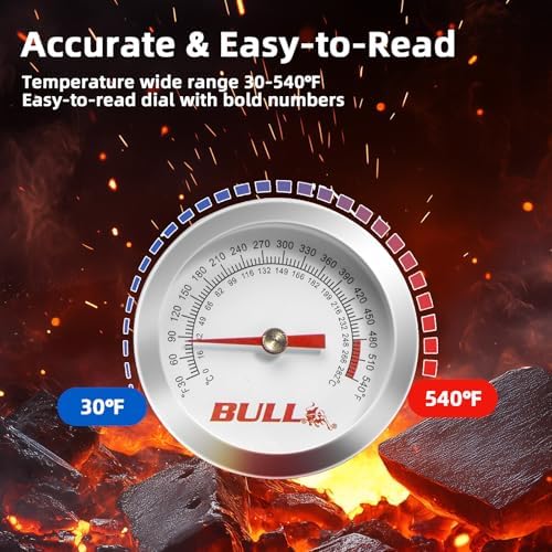 16509 BBQ Grill Thermometer Gauge for Bull Grills, 2.56" Diameter - Image 3