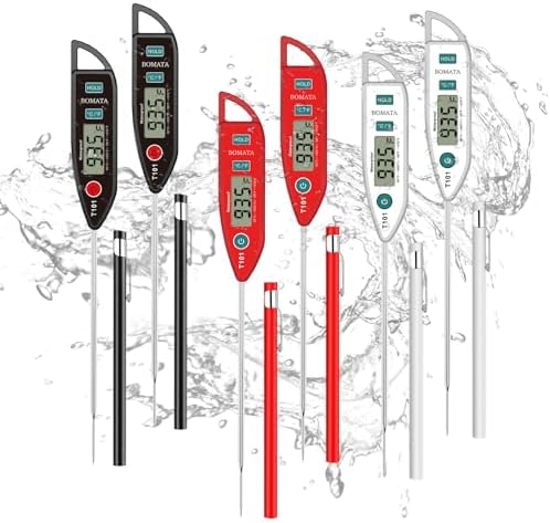 BOMATA 6 Pack Waterproof IPX7 Meat Thermometer, Food Thermometer by BOMATA