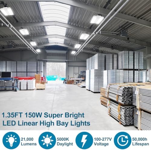 High Bay LED Shop Light 2-Pack 150W 21000LM 5000K Daylight - Image 2