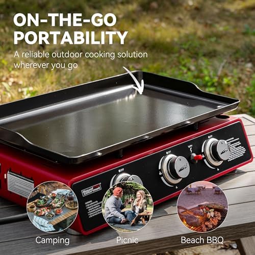 Royal Gourmet PD1301R 3-Burner Tabletop Propane Gas Griddle with Cover - Image 4