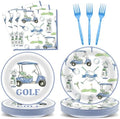 96PCS Golf Party Plates and Napkins Golf Birthday Party Supplies for Baby Shower Sports Theme Disposable Dessert Paper Plates Watercolor Blue Party Game Day Sports Fans Events Decorations by Oitnlaughter