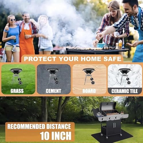 UBeesize Large 76x48 inches Under Grill Mat for Outdoor Grill,Double-Sided Fireproof Grill Pad for Fire Pit,Indoor Fireplace Mat Fire Pit Mat,Oil-Proof Waterproof BBQ Protector for Deck and Patio - Image 6