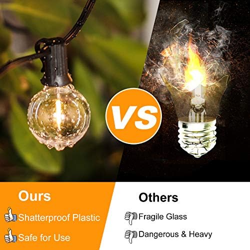 Outdoor G40 LED Globe String Lights 30Feet Dimmable Waterproof Shatterproof - Image 2