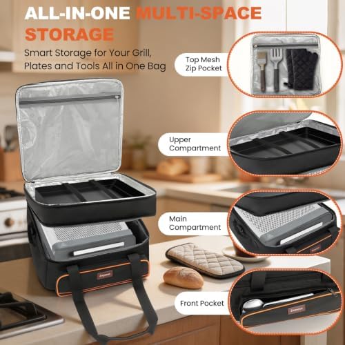 Grill Carrying Bag Compatible with Ninja GR101, Double-Layer Storage Case - Image 4