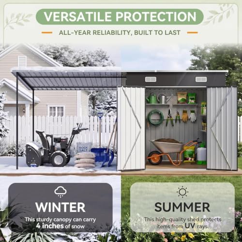14x6FT Outdoor Lean to Shed & Hardtop Gazebo Combo - Image 6