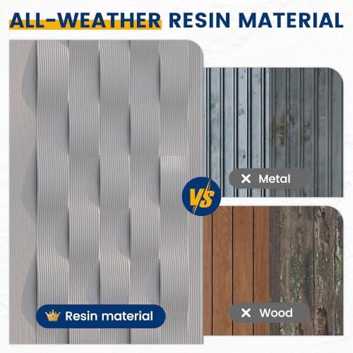 UDPATIO 67 Cu.Ft Vertical Outdoor Storage Shed, HDPE Resin Sheds,Grey - Image 5