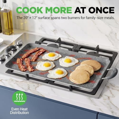 NutriChef Double Burner Griddle | Flat Top Griddle for Stove Top - Image 5