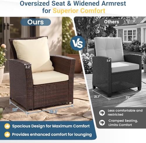 Wisteria Lane Patio Furniture Set, Wicker Outdoor Furniture for All Weather - Image 4