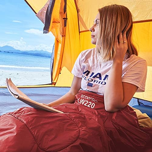 ECOOPRO Warm Weather Sleeping Bag - Portable, Waterproof, Compact Lightweight, Comfort with Compression Sack - Great for Outdoor Camping, Backpacking & Hiking-83 L x 30" W Fits Adults - Image 6
