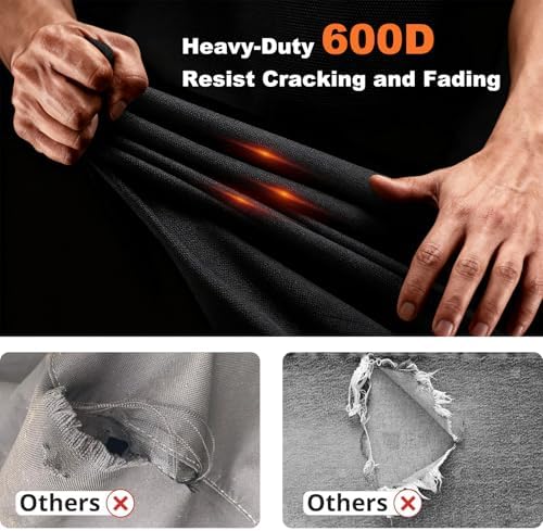 Grill Cover for Expert Grill Offset Smoker, 600D Heavy Duty Waterproof Cover for Expert Offset Smoker with Handles & Starps, Year-Round Outdoor Protection - Image 7