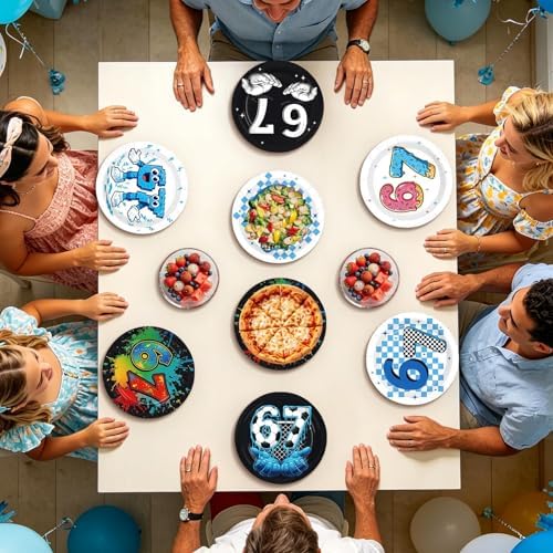 60Pcs Funny 6 7 Paper Plates 7" Heavy Duty Six Seven Theme Plates - Image 5
