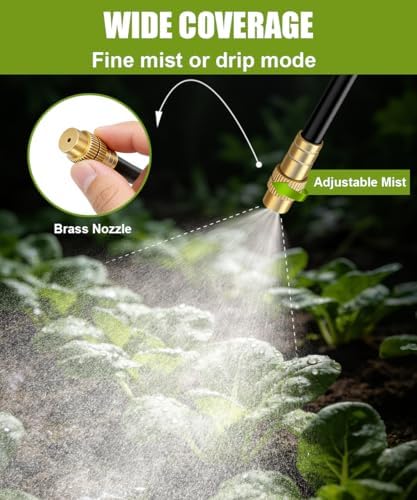 52FT 5/16" Misting Irrigation System for Garden with 20 Adjustable Nozzles - Image 3