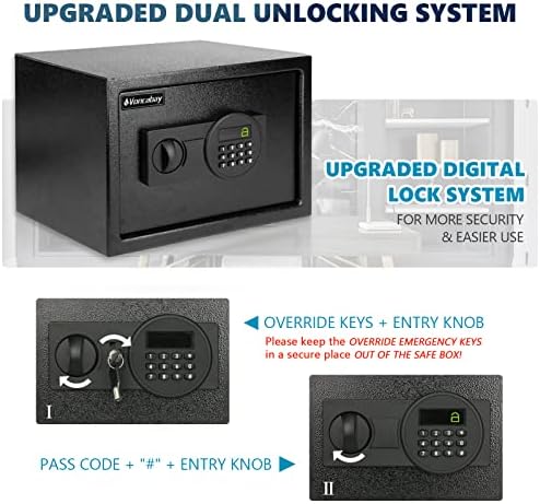 Voncabay Money Safe Box for Home with Digital Keypad, 0.8 Cu. Ft., Black - Image 5