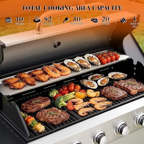 AMERLIFE 63,000 BTU 6-Burner Propane Gas Grill With Side Burner - Image 6