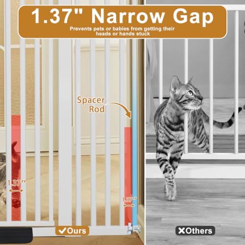 YZHDUXIU 55" Extra Tall Cat Gate, 29.92"-43" Wide Adjustable Pet Gate - Image 3