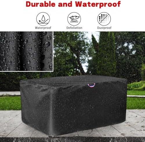 72 Inch Outdoor Table Cover for 6FT Foldable Table, Patio Waterproof Cover for Dining Tables, All-Weather Protection with Windproof Buckles & Drawstring- 72x28x28 in - Image 4
