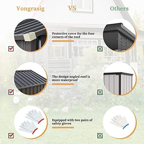 Vongrasig 6x4 FT Outdoor Storage Shed with Window & Lockable Door - Image 6