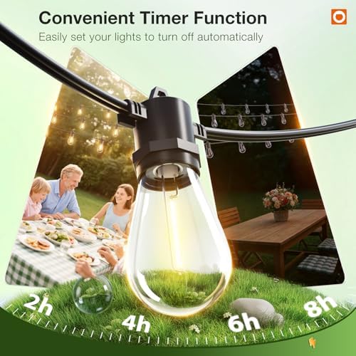 addlon 150FT Outdoor String Lights LED with Remote Dimmable Waterproof - Image 3