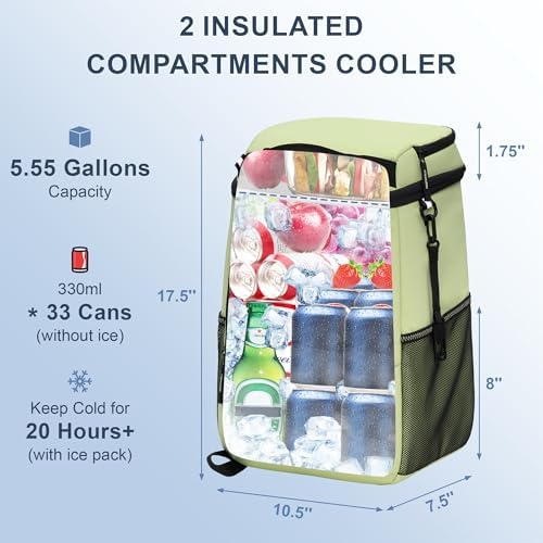 SPARTER Backpack Cooler Insulated 33/49 Can Leakproof Waterproof Bag Beach - Image 2
