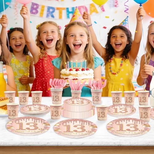 168Pcs 13th Birthday Party Supplies for Girls, Serves 24 - Image 5