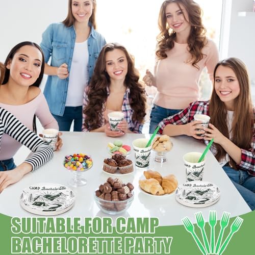 Zubebe 175 Pcs Camp Bachelorette Plates Cups Napkins Serves 25 - Image 4