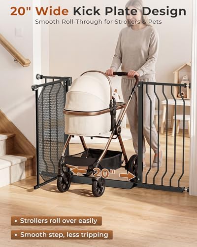 30-49" Baby Gate for Stairs, Auto Close Dog Gate Indoor, Black - Image 6