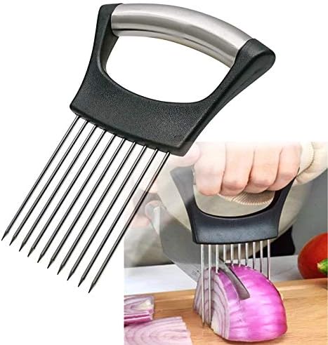 Stainless Steel Onion Holder for Slicing,Onion Slicer Holder,Kitchen Gadget by QPEY