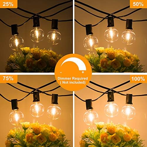 Bosceos 300ft (100ft*3) Outdoor G40 LED Globe String Lights Waterproof - Image 2