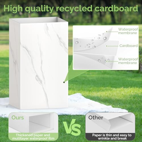 Magicheap 13 Gallon Disposable Trash Cans for Parties, 4 Pack, Marble - Image 4
