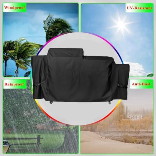 Grill Cover for Blackstone 22" XL 2022 Griddle and Pellet Grill Combo, 600D Heavy Duty Waterproof 5575 Griddle Cover for Black Stone Culinary Griddle Grill Combo Black - Image 6