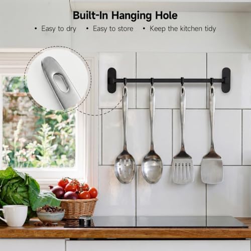 4PCS Stainless Steel Kitchen Cooking Utensils Spatula & Spoons Set - Image 5