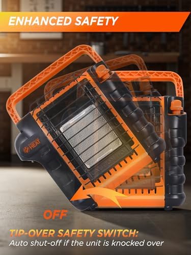 9000 BTU Outdoor Portable Propane Heater, CHP9000O, Orange - Image 4