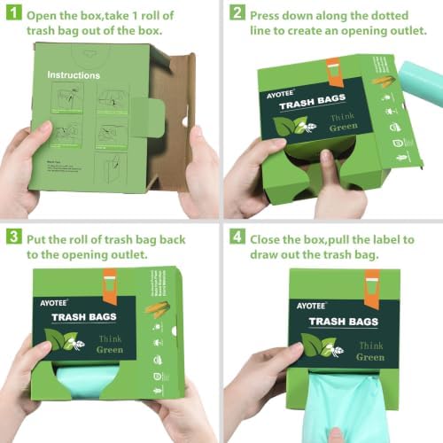 AYOTEE 1.2 Gallon Small Trash Bags Plant-based Mini Garbage Bags, 125 Count - Image 5