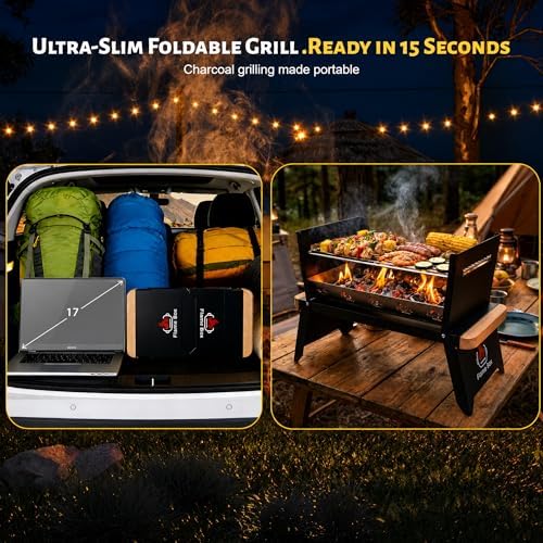 Nomad Portable Charcoal Grill, Ultra-Slim Folding Camping BBQ - Image 4