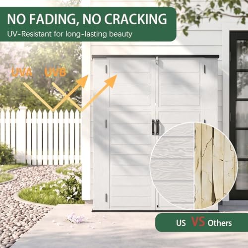 Outdoor Storage Shed Resin Waterproof Storage Cabinet for Patio Garden - Image 4
