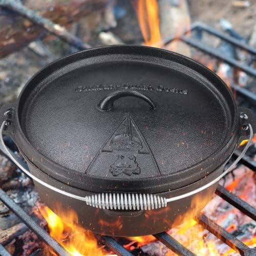 LIFERUN 12 Quart Cast Iron Dutch Oven Pot with Lid, Black - Image 6