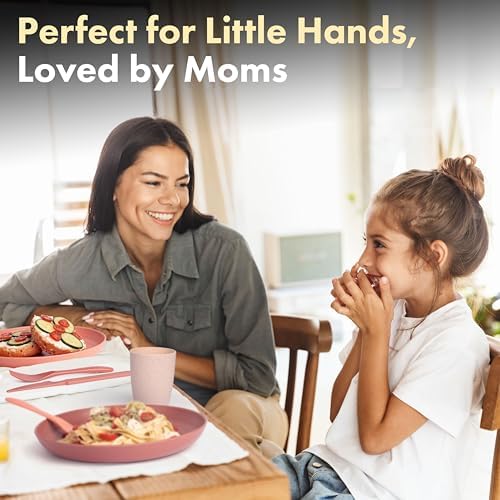 FOODLE Wheat Straw Dinnerware Set - Non-Toxic Kids Plates and Bowls Sets - Image 5