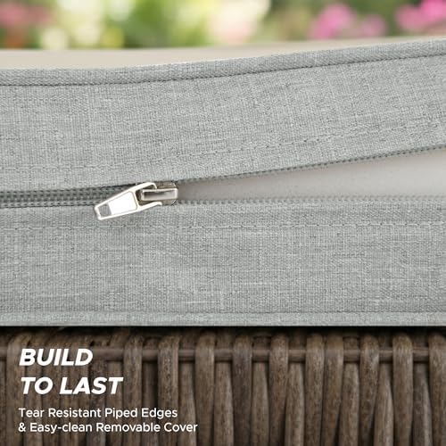 Outdoor Chair Cushions, Set of 6, 18.5 x 16 Inch, Light Grey - Image 5