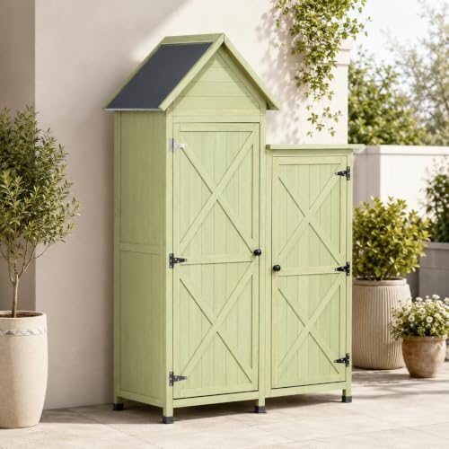 Wooden Outdoor Storage Cabinet Set by Unknown