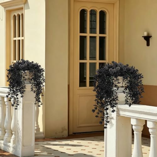 RECUTMS Black Hanging Flowers 3Pcs Artificial Petunias for Outdoors - Image 7