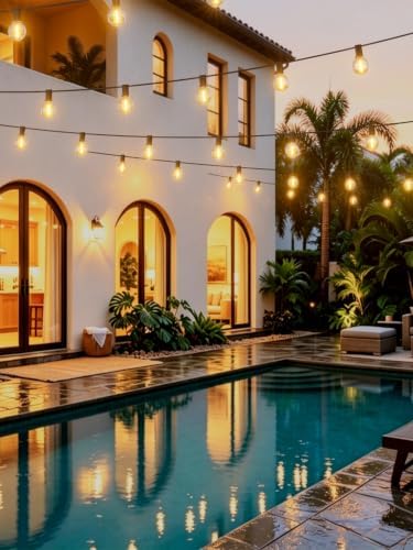 LACHON Outdoor String Lights Waterproof 200 FT with 100 G40 IP65 Bulbs - Image 6