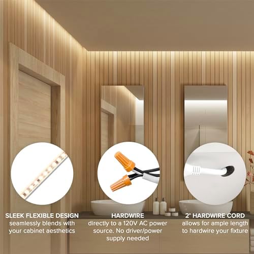 Maxxima 72 in. Hardwired LED Under Cabinet Strip Light, 2760 Lumens, 3000K - Image 4