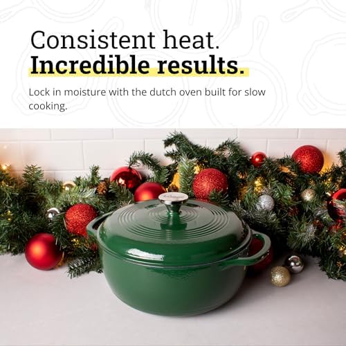 Lodge Essential Enamel Cast Iron Dutch Oven, 6 Quart, Evergreen - Image 3