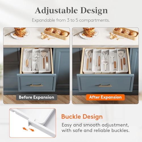 Lifewit Utensil Organizer for Kitchen Drawers, Expandable Utensil Tray - Image 4