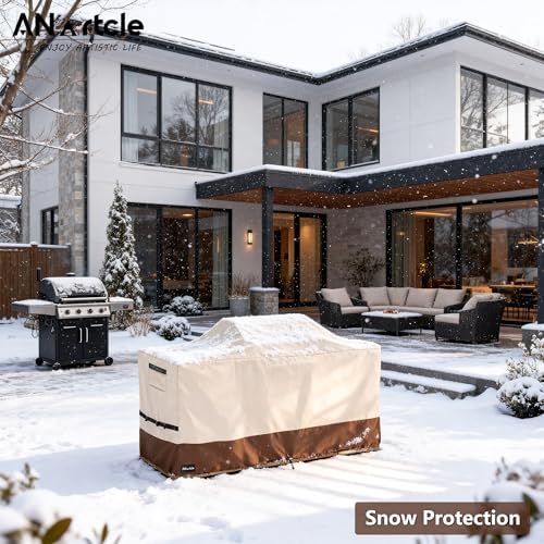 ANartcle Waterproof Extra Large Grill Cover for 86 Inch Island with Center Grill Head,600D Heavy Duty Waterproof All Weather Outdoorbar Island Kitchen Covers,Beige - Image 7
